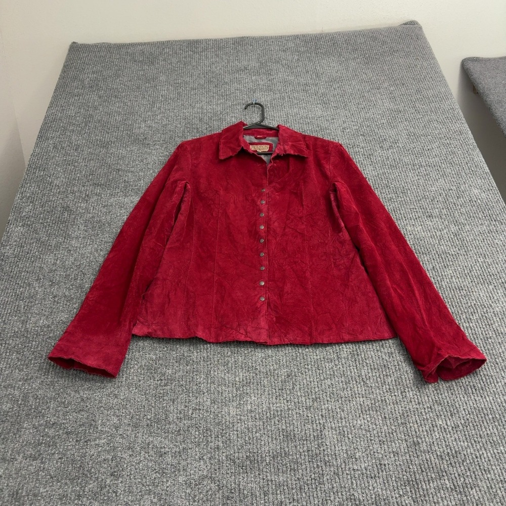 Madison Creek Outfitters Jacket Womens M Red Genuine Leather Suede Western Style